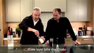 aerolatte  milk frother makes three layer caffè latte macchiato [upl. by Ekralc]