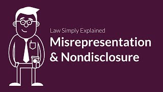 Misrepresentation and Nondisclosure  Contracts  Defenses amp Excuses [upl. by Drue]