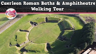 CAERLEON ROMAN BATHS amp AMPHITHEATRE WALES  Walking Tour  Pinned on Places [upl. by Nelra137]