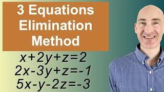 Solving Systems of 3 Equations Elimination [upl. by Woodman]