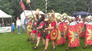 Roman Reenactment at the Amphitheatre in Caerleon Marching In [upl. by Clabo]