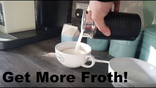 How to Get More Froth from Your Nespresso Coffee Aeroccino  Nespresso tips and help [upl. by Aittam818]