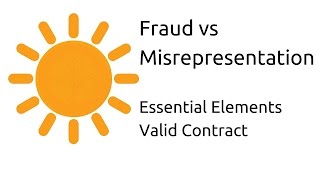 Fraud vs Misrepresentation  Other Essential Elements of a Valid Contract  CA CPT  CS amp CMA [upl. by Hsu122]